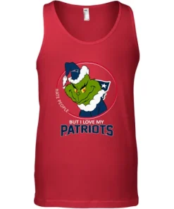 I Hate People But I Love My New England Patriots Grinch NFL Tank Top 8 I Hate People But I Love My New England Patriots Grinch NFL Tank Top