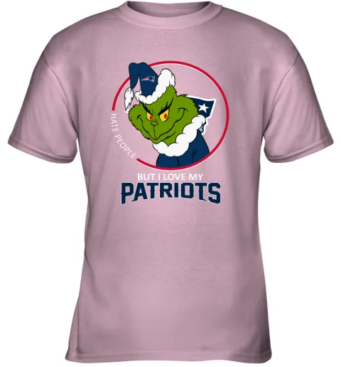 I Hate People But I Love My New England Patriots Grinch NFL Youth T-Shirt I Hate People But I Love My New England Patriots Grinch NFL Youth T-Shirt