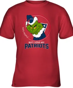 I Hate People But I Love My New England Patriots Grinch NFL Youth T-Shirt 11 I Hate People But I Love My New England Patriots Grinch NFL Youth T-Shirt