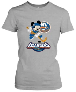 NHL Hockey Mickey Mouse Team New York Islanders Women's T-Shirt