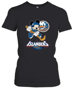 NHL Hockey Mickey Mouse Team New York Islanders Women's T-Shirt