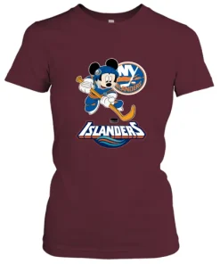 NHL Hockey Mickey Mouse Team New York Islanders Women's T-Shirt