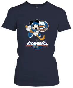 NHL Hockey Mickey Mouse Team New York Islanders Women's T-Shirt