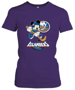 NHL Hockey Mickey Mouse Team New York Islanders Women's T-Shirt