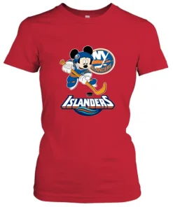 NHL Hockey Mickey Mouse Team New York Islanders Women's T-Shirt