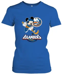 NHL Hockey Mickey Mouse Team New York Islanders Women's T-Shirt