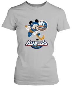 NHL Hockey Mickey Mouse Team New York Islanders Women's T-Shirt