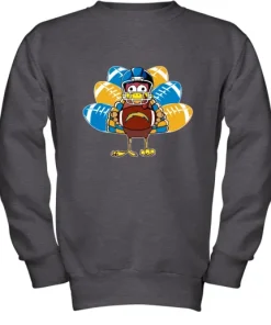 Los Angeles Chargers Turkey Football Thanksgiving Youth Sweatshirt 7 Los Angeles Chargers Turkey Football Thanksgiving Youth Sweatshirt
