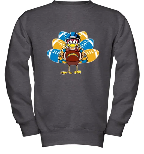 Los Angeles Chargers Turkey Football Thanksgiving Youth Sweatshirt Los Angeles Chargers Turkey Football Thanksgiving Youth Sweatshirt