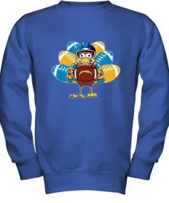 Los Angeles Chargers Turkey Football Thanksgiving Youth Sweatshirt 9 Los Angeles Chargers Turkey Football Thanksgiving Youth Sweatshirt