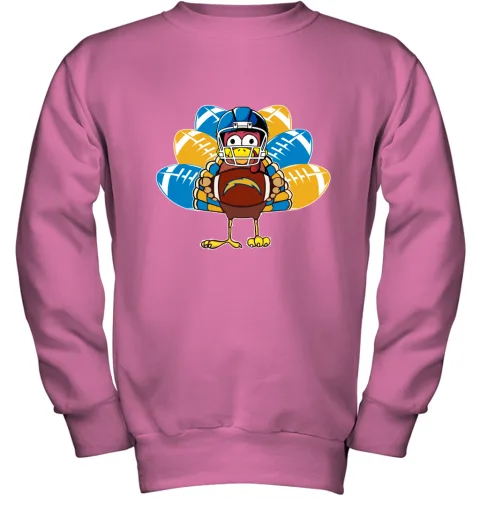 Los Angeles Chargers Turkey Football Thanksgiving Youth Sweatshirt Los Angeles Chargers Turkey Football Thanksgiving Youth Sweatshirt