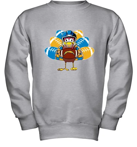 Los Angeles Chargers Turkey Football Thanksgiving Youth Sweatshirt Los Angeles Chargers Turkey Football Thanksgiving Youth Sweatshirt