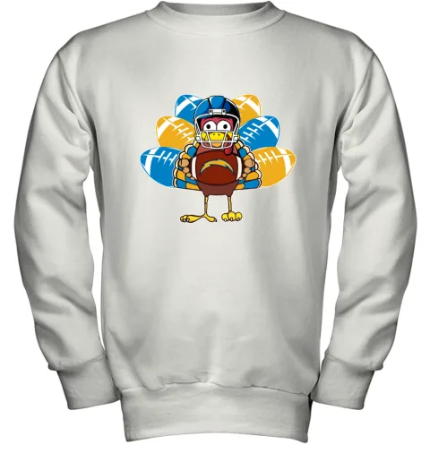 Los Angeles Chargers Turkey Football Thanksgiving Youth Sweatshirt Los Angeles Chargers Turkey Football Thanksgiving Youth Sweatshirt