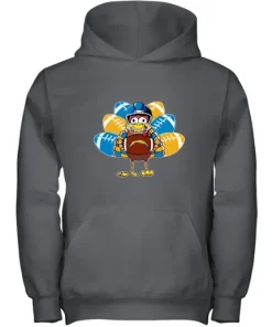 Los Angeles Chargers Turkey Football Thanksgiving Youth Hoodie 10 Los Angeles Chargers Turkey Football Thanksgiving Youth Hoodie