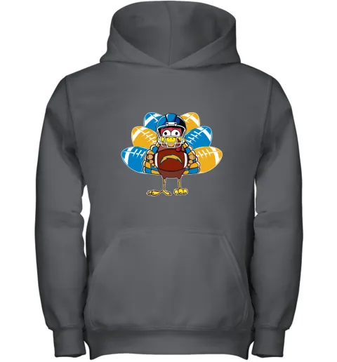 Los Angeles Chargers Turkey Football Thanksgiving Youth Hoodie Los Angeles Chargers Turkey Football Thanksgiving Youth Hoodie