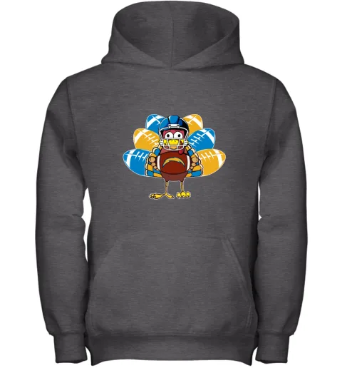 Los Angeles Chargers Turkey Football Thanksgiving Youth Hoodie Los Angeles Chargers Turkey Football Thanksgiving Youth Hoodie