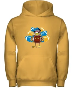 Los Angeles Chargers Turkey Football Thanksgiving Youth Hoodie 4 Los Angeles Chargers Turkey Football Thanksgiving Youth Hoodie