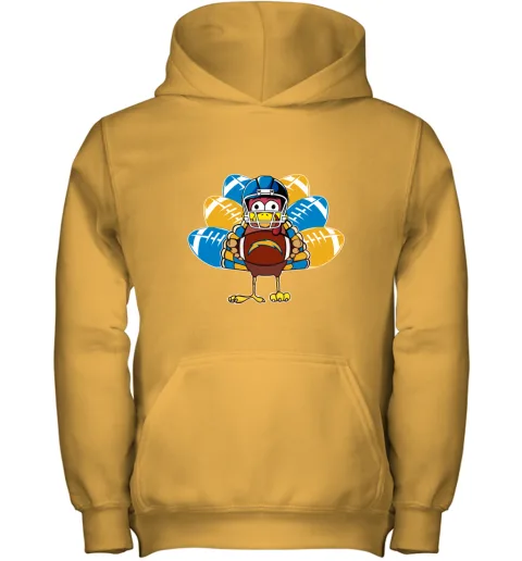 Los Angeles Chargers Turkey Football Thanksgiving Youth Hoodie Los Angeles Chargers Turkey Football Thanksgiving Youth Hoodie