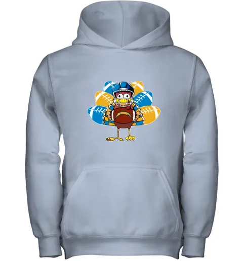 Los Angeles Chargers Turkey Football Thanksgiving Youth Hoodie Los Angeles Chargers Turkey Football Thanksgiving Youth Hoodie