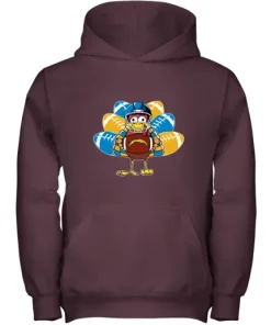Los Angeles Chargers Turkey Football Thanksgiving Youth Hoodie 8 Los Angeles Chargers Turkey Football Thanksgiving Youth Hoodie