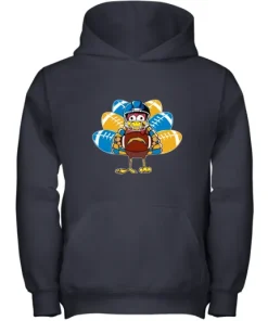 Los Angeles Chargers Turkey Football Thanksgiving Youth Hoodie 5 Los Angeles Chargers Turkey Football Thanksgiving Youth Hoodie