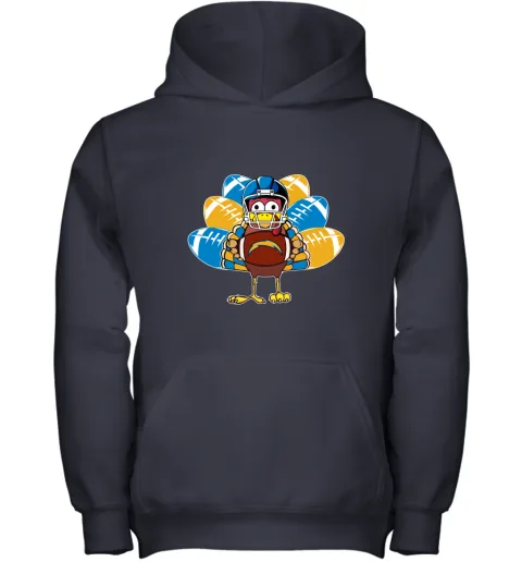 Los Angeles Chargers Turkey Football Thanksgiving Youth Hoodie Los Angeles Chargers Turkey Football Thanksgiving Youth Hoodie