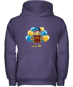 Los Angeles Chargers Turkey Football Thanksgiving Youth Hoodie 6 Los Angeles Chargers Turkey Football Thanksgiving Youth Hoodie