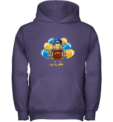 Los Angeles Chargers Turkey Football Thanksgiving Youth Hoodie Los Angeles Chargers Turkey Football Thanksgiving Youth Hoodie