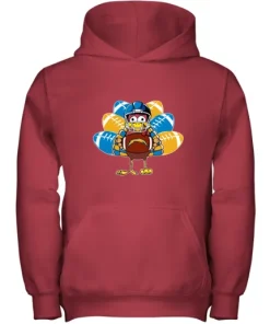 Los Angeles Chargers Turkey Football Thanksgiving Youth Hoodie 13 Los Angeles Chargers Turkey Football Thanksgiving Youth Hoodie