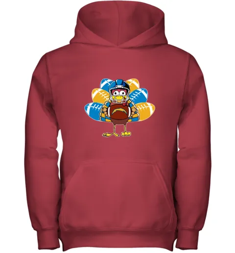 Los Angeles Chargers Turkey Football Thanksgiving Youth Hoodie Los Angeles Chargers Turkey Football Thanksgiving Youth Hoodie