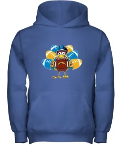 Los Angeles Chargers Turkey Football Thanksgiving Youth Hoodie 11 Los Angeles Chargers Turkey Football Thanksgiving Youth Hoodie
