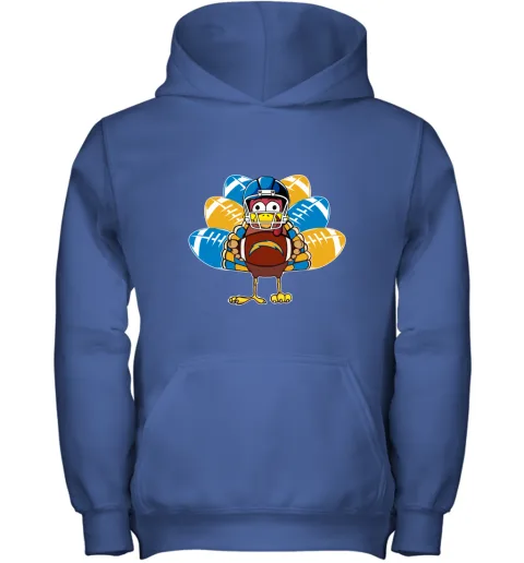 Los Angeles Chargers Turkey Football Thanksgiving Youth Hoodie Los Angeles Chargers Turkey Football Thanksgiving Youth Hoodie