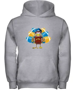 Los Angeles Chargers Turkey Football Thanksgiving Youth Hoodie 7 Los Angeles Chargers Turkey Football Thanksgiving Youth Hoodie