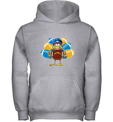 Los Angeles Chargers Turkey Football Thanksgiving Youth Hoodie Los Angeles Chargers Turkey Football Thanksgiving Youth Hoodie