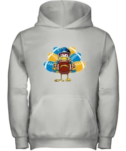 Los Angeles Chargers Turkey Football Thanksgiving Youth Hoodie 3 Los Angeles Chargers Turkey Football Thanksgiving Youth Hoodie