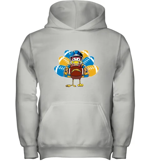 Los Angeles Chargers Turkey Football Thanksgiving Youth Hoodie Los Angeles Chargers Turkey Football Thanksgiving Youth Hoodie