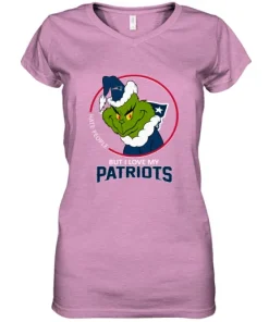 I Hate People But I Love My New England Patriots Grinch NFL Women's V-Neck T-Shirt 12 I Hate People But I Love My New England Patriots Grinch NFL Women's V-Neck T-Shirt