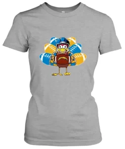 Los Angeles Chargers Turkey Football Thanksgiving Women's T-Shirt 12 Los Angeles Chargers Turkey Football Thanksgiving Women's T-Shirt