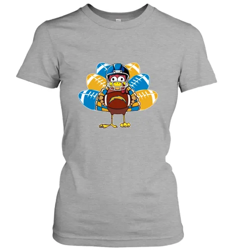 Los Angeles Chargers Turkey Football Thanksgiving Women's T-Shirt Los Angeles Chargers Turkey Football Thanksgiving Women's T-Shirt