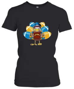 Los Angeles Chargers Turkey Football Thanksgiving Women's T-Shirt