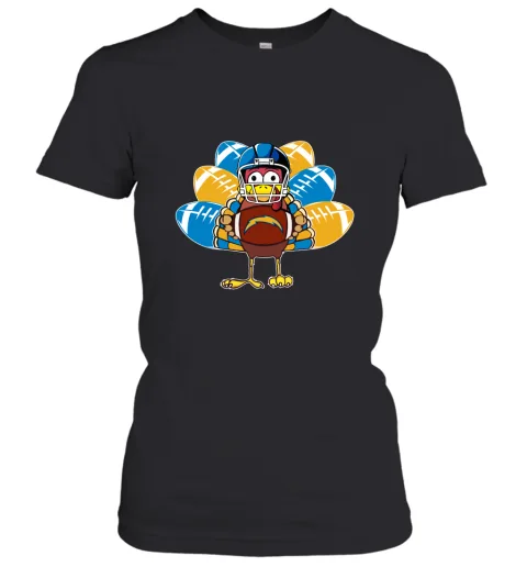Los Angeles Chargers Turkey Football Thanksgiving Women's T-Shirt Los Angeles Chargers Turkey Football Thanksgiving Women's T-Shirt