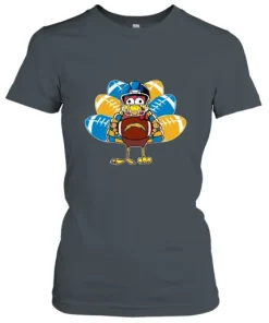 Los Angeles Chargers Turkey Football Thanksgiving Women's T-Shirt 8 Los Angeles Chargers Turkey Football Thanksgiving Women's T-Shirt