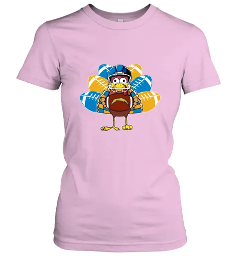 Los Angeles Chargers Turkey Football Thanksgiving Women's T-Shirt Los Angeles Chargers Turkey Football Thanksgiving Women's T-Shirt