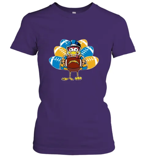 Los Angeles Chargers Turkey Football Thanksgiving Women's T-Shirt Los Angeles Chargers Turkey Football Thanksgiving Women's T-Shirt