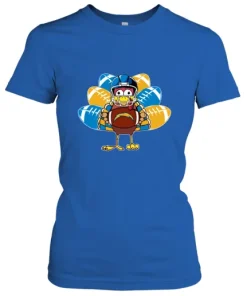 Los Angeles Chargers Turkey Football Thanksgiving Women's T-Shirt 9 Los Angeles Chargers Turkey Football Thanksgiving Women's T-Shirt