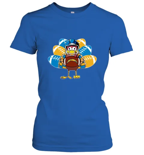 Los Angeles Chargers Turkey Football Thanksgiving Women's T-Shirt Los Angeles Chargers Turkey Football Thanksgiving Women's T-Shirt