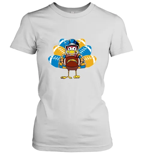 Los Angeles Chargers Turkey Football Thanksgiving Women's T-Shirt Los Angeles Chargers Turkey Football Thanksgiving Women's T-Shirt