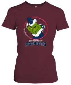 I Hate People But I Love My New England Patriots Grinch NFL Women's T-Shirt 8 I Hate People But I Love My New England Patriots Grinch NFL Women's T-Shirt