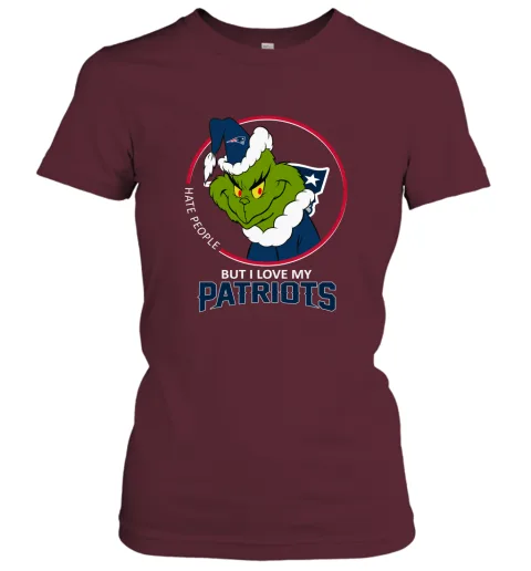 I Hate People But I Love My New England Patriots Grinch NFL Women's T-Shirt I Hate People But I Love My New England Patriots Grinch NFL Women's T-Shirt