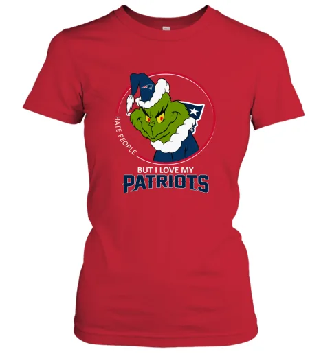 I Hate People But I Love My New England Patriots Grinch NFL Women's T-Shirt I Hate People But I Love My New England Patriots Grinch NFL Women's T-Shirt